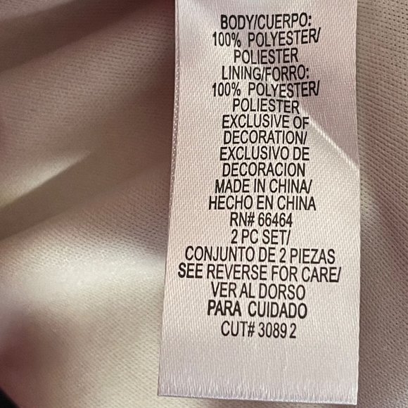 Sandra Darren Sheer Floral Panel Dress & Sweater set 12 Ivory Orange Flare Lined - Picture 7 of 12